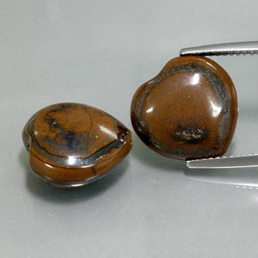  ct natürliche mehrfarbiger Tiger's Eye-Edelsteine, Herzform, Lichtundurchlässig