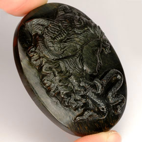 122,90 ctw natürlicher mehrfarbiger Tiger's Eye, Fantasieschliff, Lichtundurchlässig