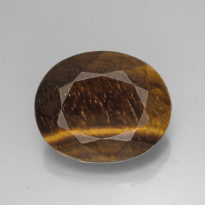 25,78 ctw natürlicher brauner Tiger's Eye, Oval Schliff, Lichtundurchlässig