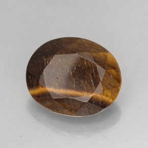 25,78 ctw natürlicher brauner Tiger's Eye, Oval Schliff, Lichtundurchlässig