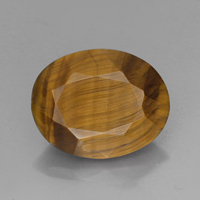 14,10 ctw natürlicher brauner Tiger's Eye, Oval Schliff, Lichtundurchlässig