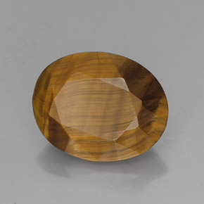 14,10 ctw natürlicher brauner Tiger's Eye, Oval Schliff, Lichtundurchlässig