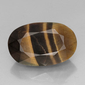 13,19 ctw natürlicher mehrfarbiger Tiger's Eye, Oval Schliff, Lichtundurchlässig