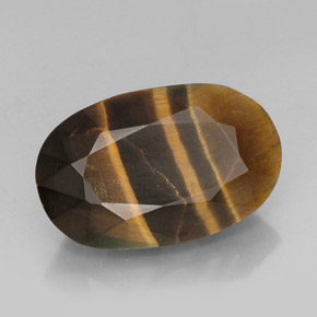 13,19 ctw natürlicher mehrfarbiger Tiger's Eye, Oval Schliff, Lichtundurchlässig