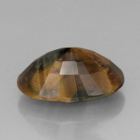 13,19 ctw natürlicher mehrfarbiger Tiger's Eye, Oval Schliff, Lichtundurchlässig