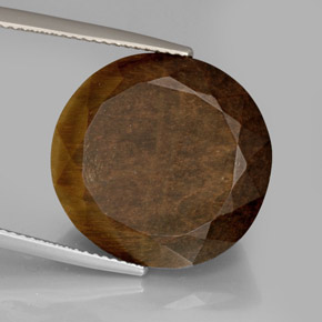 20,85 ctw natürlicher brauner Tiger's Eye, Oval Schliff, Lichtundurchlässig