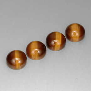  ct natürliche brauner Tiger's Eye-Edelsteine, Rundschliff, Lichtundurchlässig