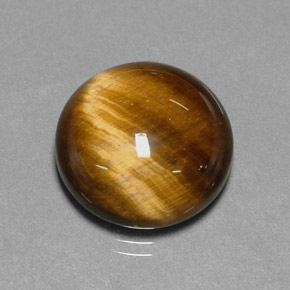 11,12 ctw natürlicher brauner Tiger's Eye, Rundschliff, Lichtundurchlässig