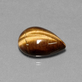 5,33 ctw natürlicher brauner Tiger's Eye, Birnenform, Lichtundurchlässig