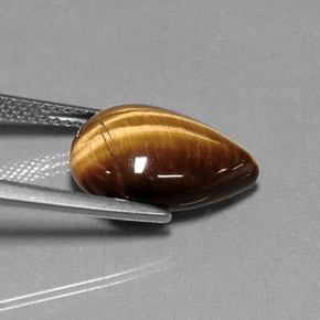 5,33 ctw natürlicher brauner Tiger's Eye, Birnenform, Lichtundurchlässig