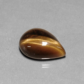 5,17 ctw natürlicher brauner Tiger's Eye, Birnenform, Lichtundurchlässig