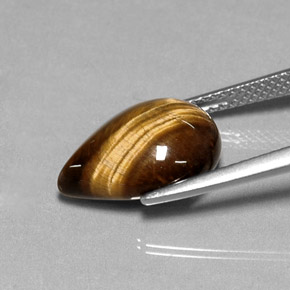 5,17 ctw natürlicher brauner Tiger's Eye, Birnenform, Lichtundurchlässig
