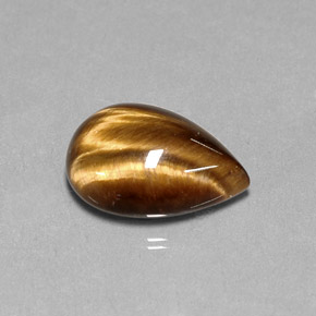 5,36 ctw natürlicher brauner Tiger's Eye, Birnenform, Lichtundurchlässig