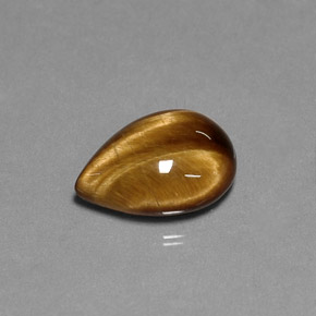 5,16 ctw natürlicher brauner Tiger's Eye, Birnenform, Lichtundurchlässig