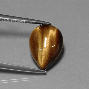 5,16 ctw natürlicher brauner Tiger's Eye, Birnenform, Lichtundurchlässig