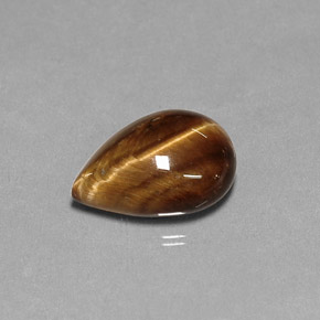 5,18 ctw natürlicher brauner Tiger's Eye, Birnenform, Lichtundurchlässig