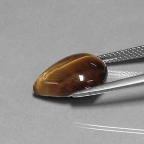 5,18 ctw natürlicher brauner Tiger's Eye, Birnenform, Lichtundurchlässig