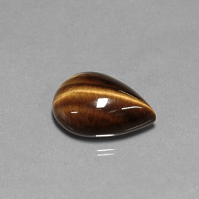 5,27 ctw natürlicher brauner Tiger's Eye, Birnenform, Lichtundurchlässig
