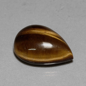 5,23 ctw natürlicher brauner Tiger's Eye, Birnenform, Lichtundurchlässig