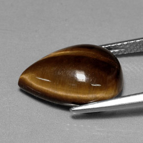 5,23 ctw natürlicher brauner Tiger's Eye, Birnenform, Lichtundurchlässig
