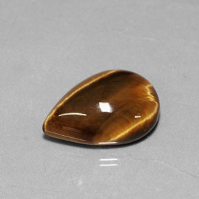 5,18 ctw natürlicher brauner Tiger's Eye, Birnenform, Lichtundurchlässig