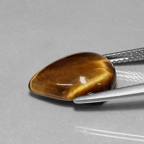5,18 ctw natürlicher brauner Tiger's Eye, Birnenform, Lichtundurchlässig
