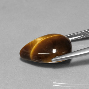9,17 ctw natürlicher gold-braun Tigerauge, Birnenform, Lichtundurchlässig