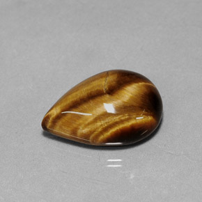 5,02 ctw natürlicher brauner Tiger's Eye, Birnenform, Lichtundurchlässig