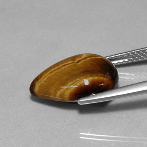5,02 ctw natürlicher brauner Tiger's Eye, Birnenform, Lichtundurchlässig