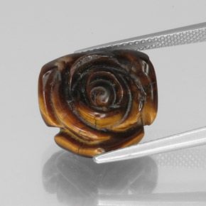 10,61 ctw natürlicher brauner Tiger's Eye, Fantasieschliff, Lichtundurchlässig