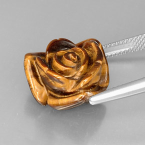 12,81 ctw natürlicher brauner Tiger's Eye, Fantasieschliff, Lichtundurchlässig