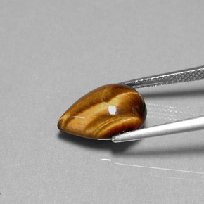 9,17 ctw natürlicher gold-braun Tigerauge, Birnenform, Lichtundurchlässig