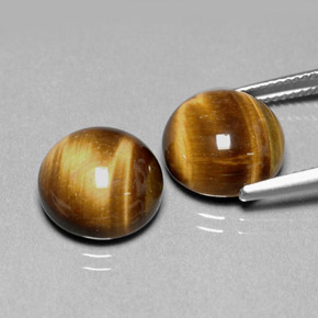  ct natürliche brauner Tiger's Eye-Edelsteine, Rundschliff, Lichtundurchlässig