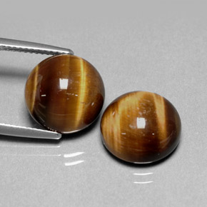  ct natürliche brauner Tiger's Eye-Edelsteine, Rundschliff, Lichtundurchlässig