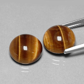  ct natürliche brauner Tiger's Eye-Edelsteine, Rundschliff, Lichtundurchlässig