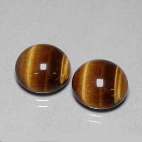  ct natürliche brauner Tiger's Eye-Edelsteine, Rundschliff, Lichtundurchlässig