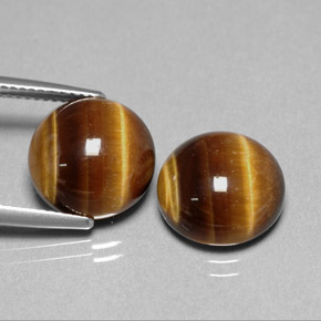  ct natürliche brauner Tiger's Eye-Edelsteine, Rundschliff, Lichtundurchlässig