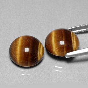  ct natürliche brauner Tiger's Eye-Edelsteine, Rundschliff, Lichtundurchlässig