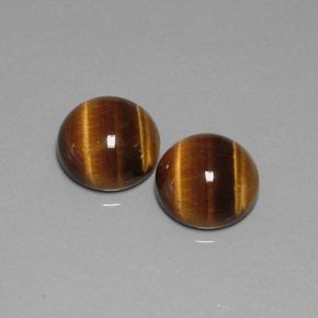  ct natürliche brauner Tiger's Eye-Edelsteine, Rundschliff, Lichtundurchlässig