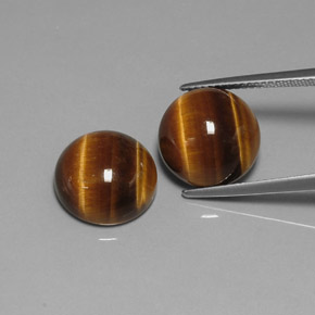  ct natürliche brauner Tiger's Eye-Edelsteine, Rundschliff, Lichtundurchlässig