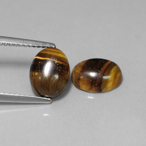  ct natürliche brauner Tiger's Eye-Edelsteine, Oval Schliff, Lichtundurchlässig