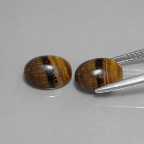  ct natürliche brauner Tiger's Eye-Edelsteine, Oval Schliff, Lichtundurchlässig