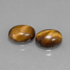 1,59 ctw natürlicher brauner Tiger's Eye, Oval Schliff, Lichtundurchlässig
