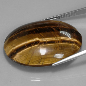 73,05 ctw natürlicher brauner Tiger's Eye, Oval Schliff, Lichtundurchlässig