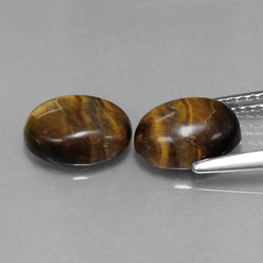  ct natürliche brauner Tiger's Eye-Edelsteine, Oval Schliff, Lichtundurchlässig