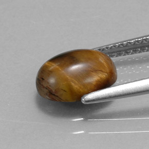 1,55 ctw natürlicher brauner Tiger's Eye, Oval Schliff, Lichtundurchlässig