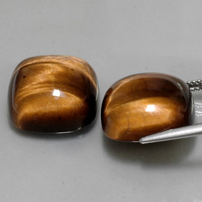  ct natürliche brauner Tiger's Eye-Edelsteine, Kissenschliff, Lichtundurchlässig