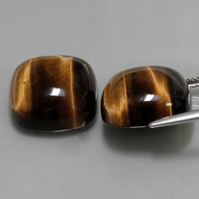  ct natürliche brauner Tiger's Eye-Edelsteine, Kissenschliff, Lichtundurchlässig