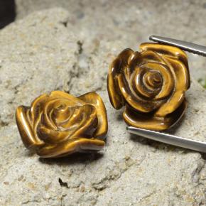 20,93 ct natürliche brauner Tiger's Eye-Edelsteine, Blumenschliff, Lichtundurchlässig