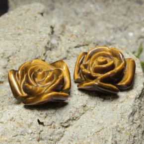 20,93 ct natürliche brauner Tiger's Eye-Edelsteine, Blumenschliff, Lichtundurchlässig